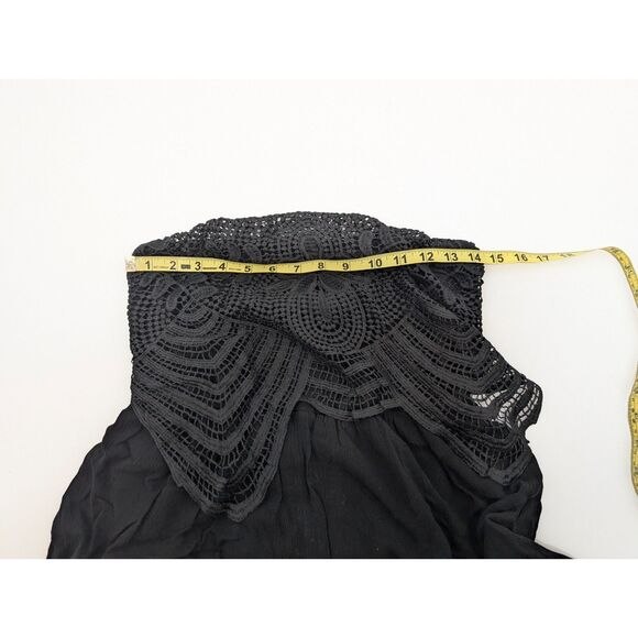 Xhilaration Black Strapless Lace Linen Women's Flowy Romper Size Medium - Picture 8 of 8